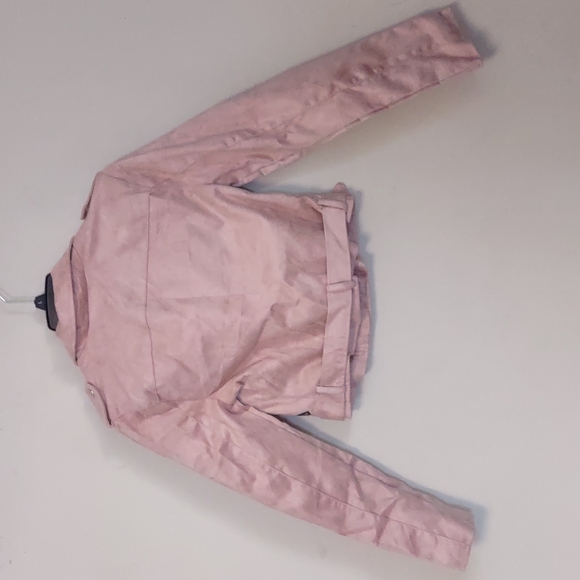 Urban Retro Juniors' Faux Suede Zip Moto Jacket Mauve Medium - Picture 8 of 10